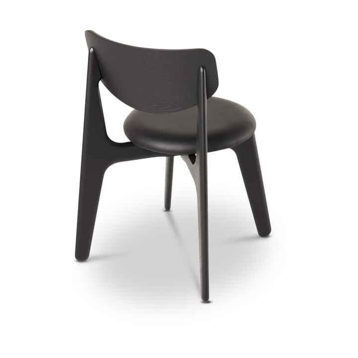 Slab spisebordsstol polstret sæde, Black oak-black leather Tom Dixon