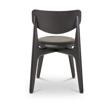 Slab spisebordsstol polstret sæde - Black oak-black leather - Tom Dixon