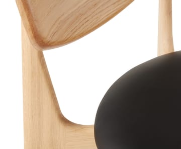 Slab spisebordsstol polstret sæde - Natural oak-black leather - Tom Dixon