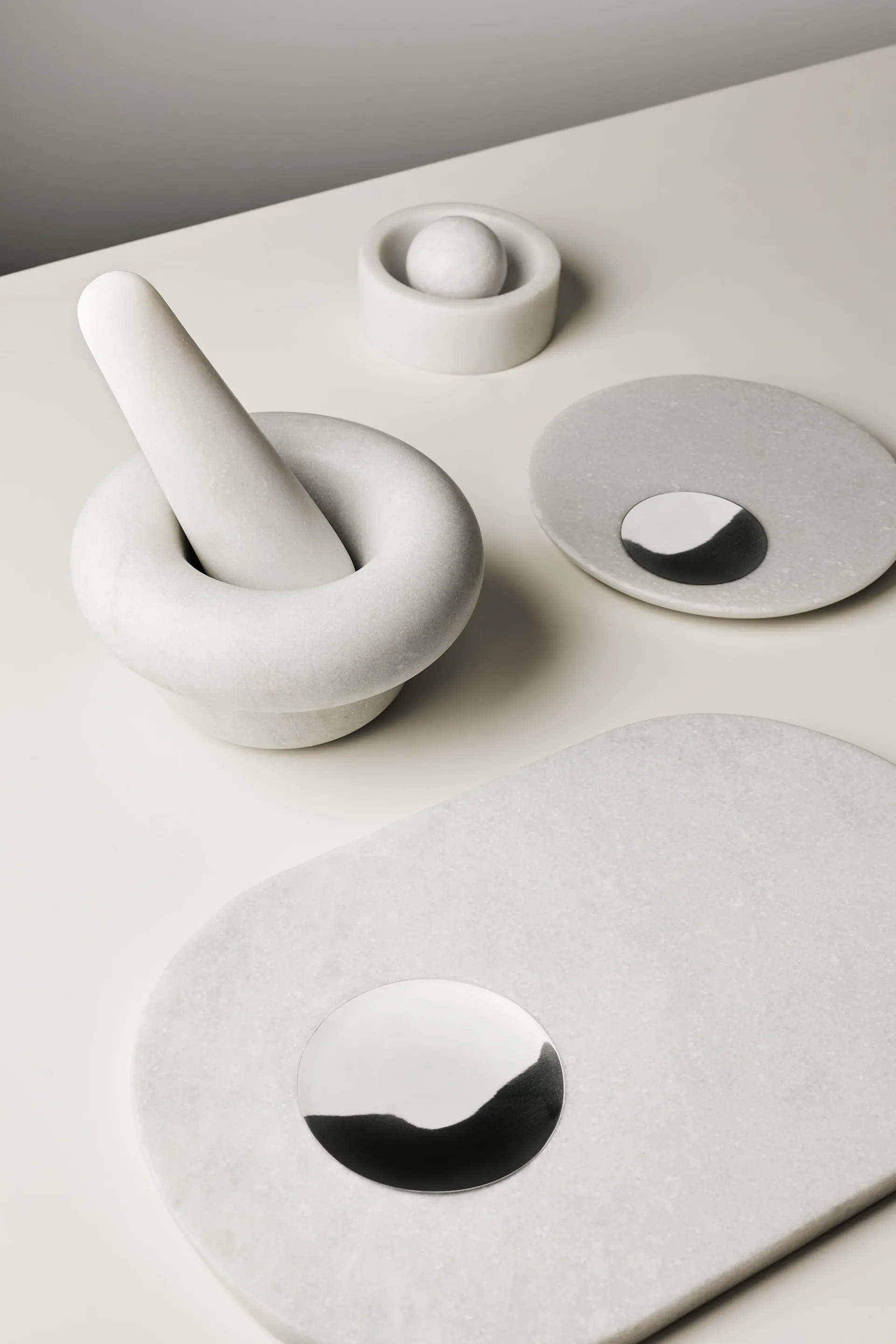 Stone krydderikværn Ø12 cm, White marble Tom Dixon