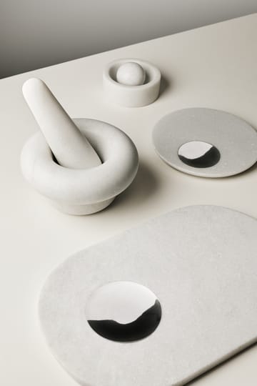 Stone krydderikværn Ø12 cm - White marble - Tom Dixon