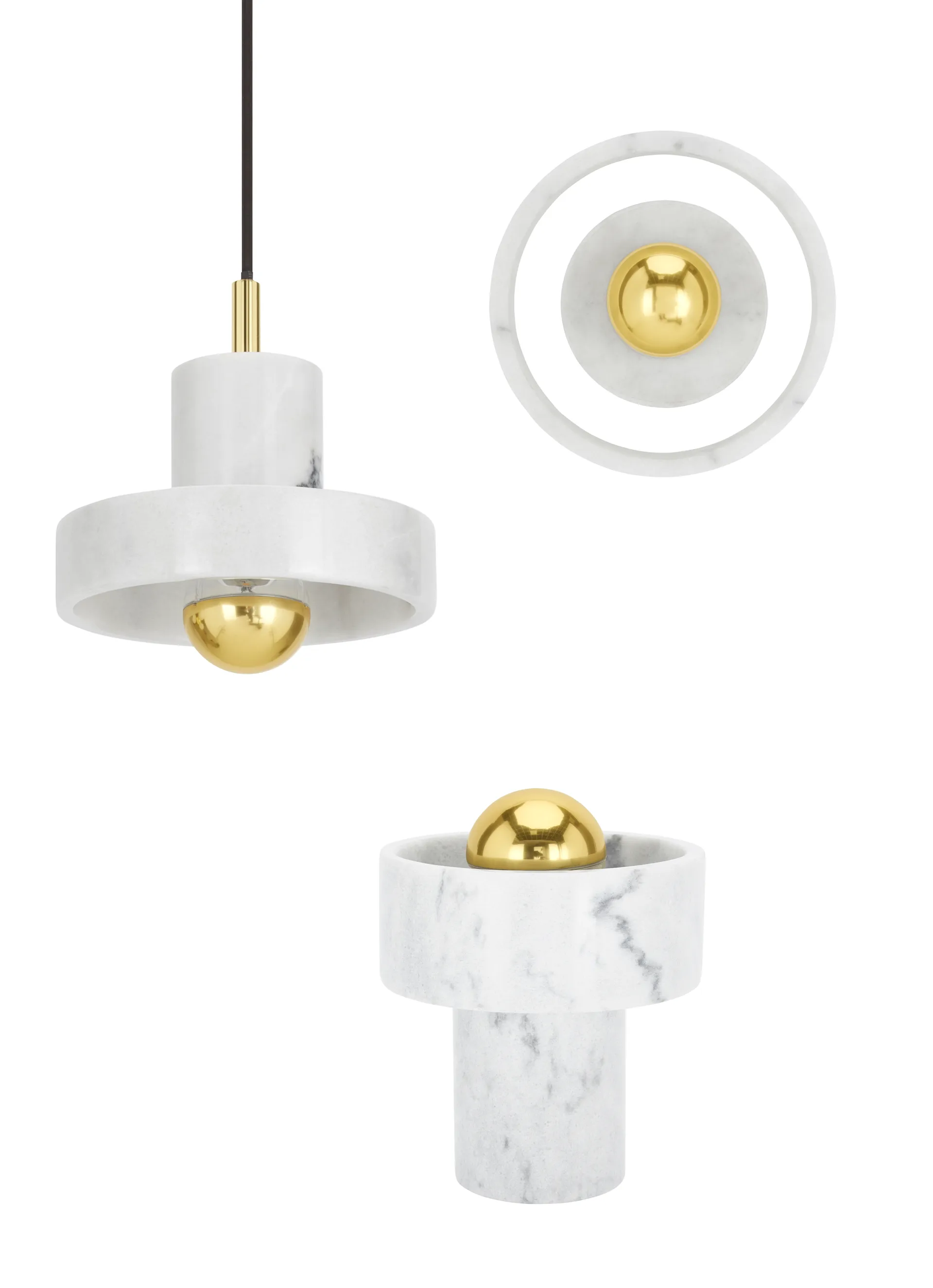 Stone pendel, Hvid marmor Tom Dixon