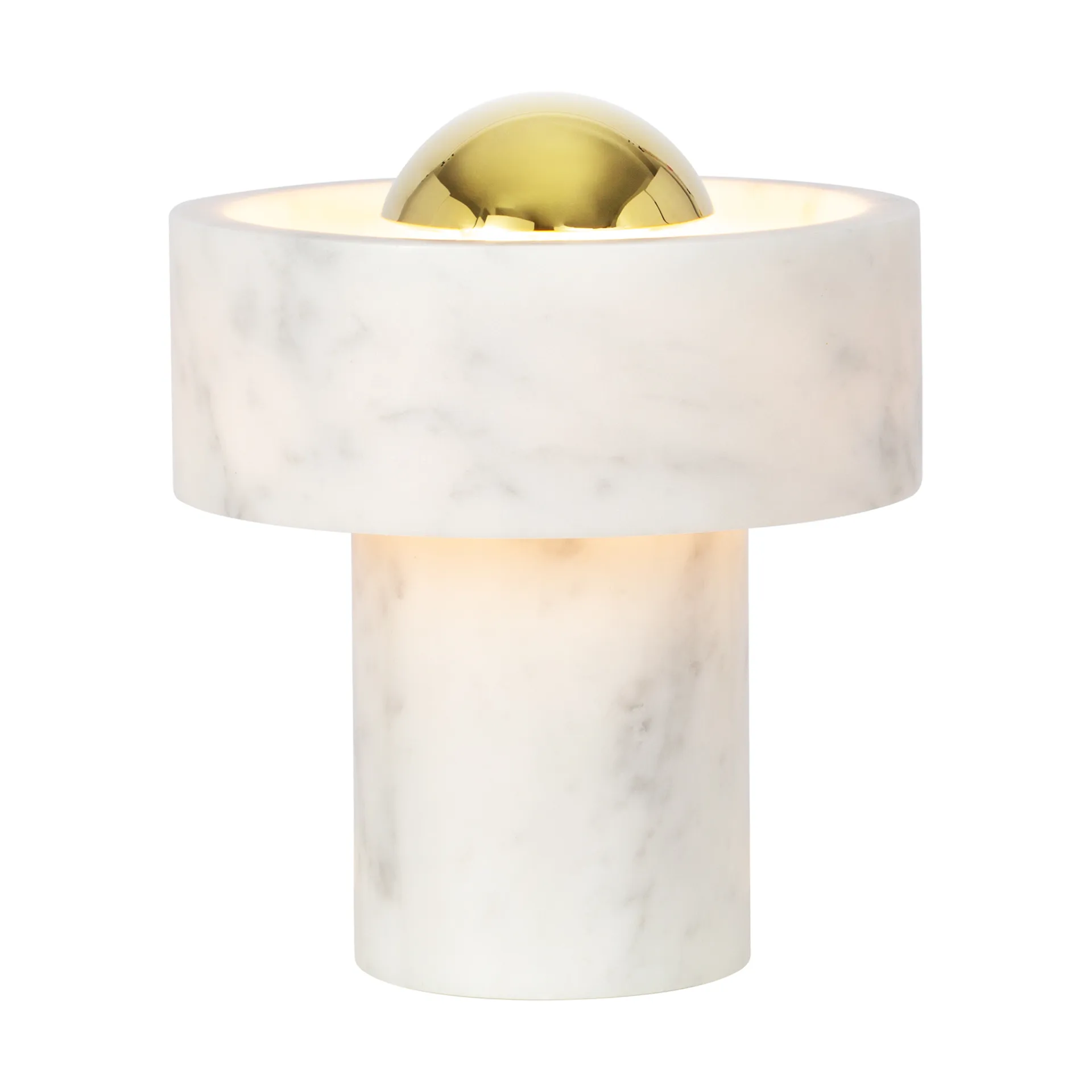Stone Portable LED-bordlampe 28 cm, Marble-gold Tom Dixon