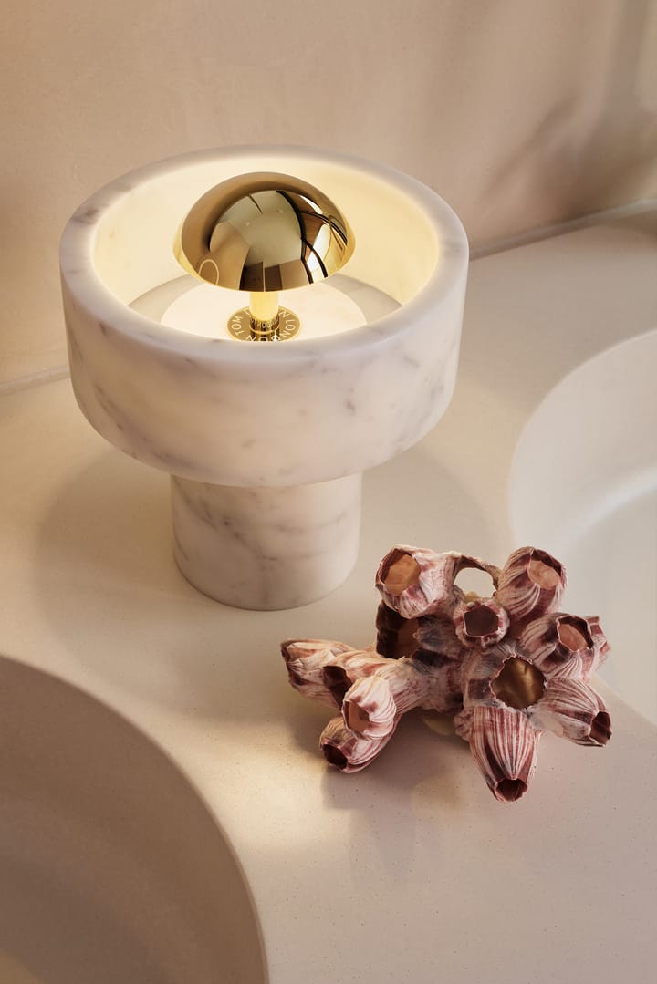 Stone Portable LED-bordlampe 28 cm, Marble-gold Tom Dixon