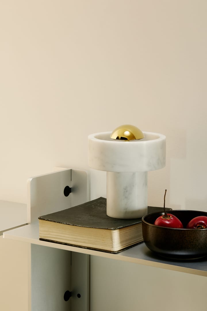 Stone Portable LED-bordlampe 28 cm, Marble-gold Tom Dixon