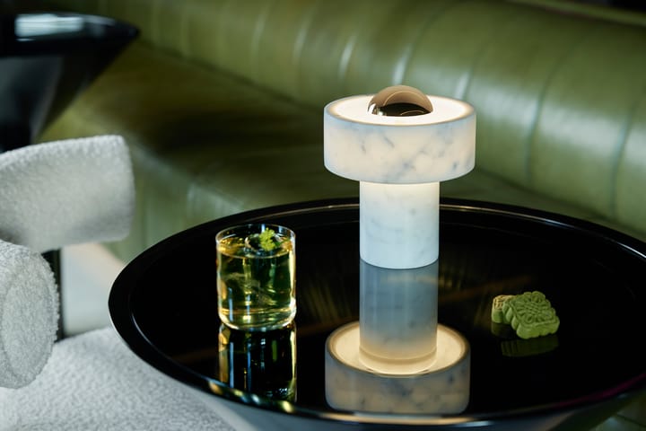 Stone Portable LED-bordlampe 28 cm, Marble-gold Tom Dixon