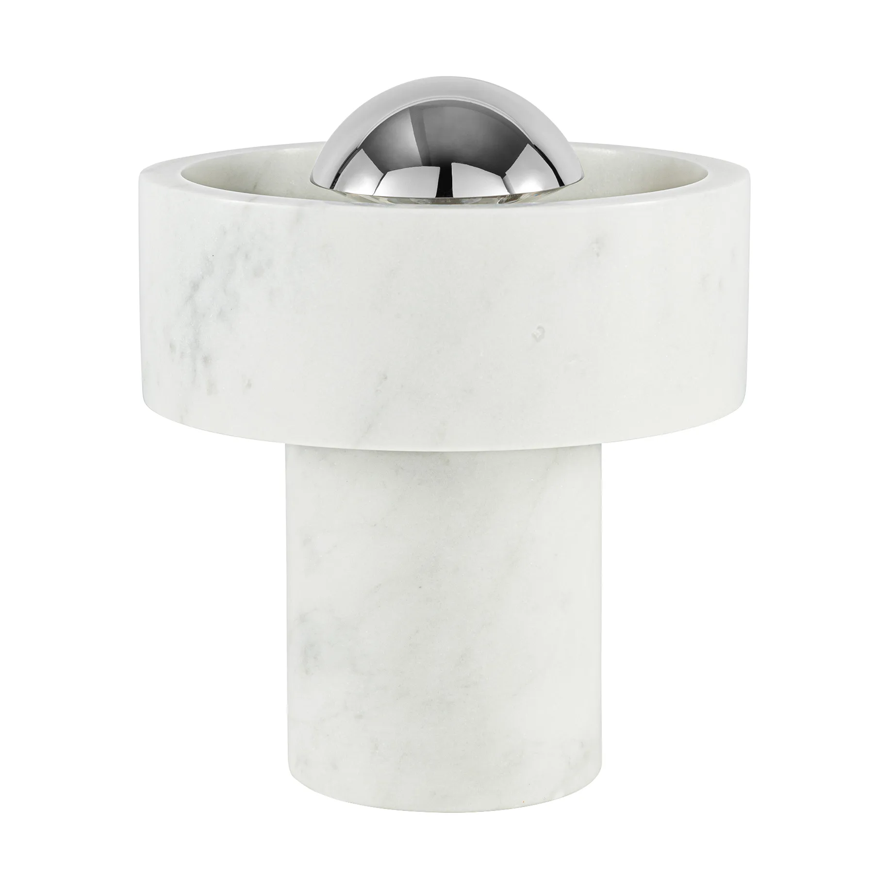 Stone Portable LED-bordlampe 28 cm, Marble-silver Tom Dixon