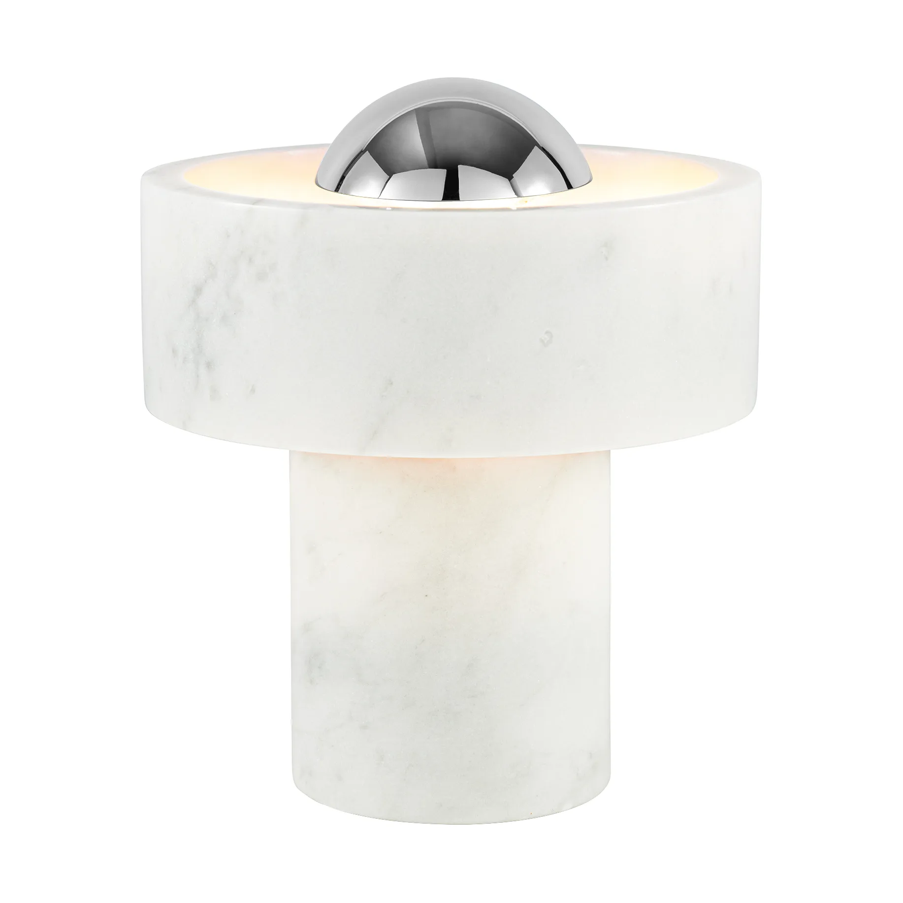 Stone Portable LED-bordlampe 28 cm, Marble-silver Tom Dixon