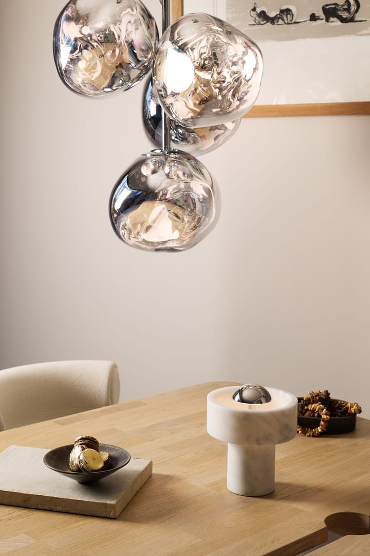 Stone Portable LED-bordlampe 28 cm, Marble-silver Tom Dixon