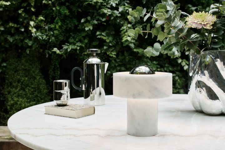 Stone Portable LED-bordlampe 28 cm, Marble-silver Tom Dixon