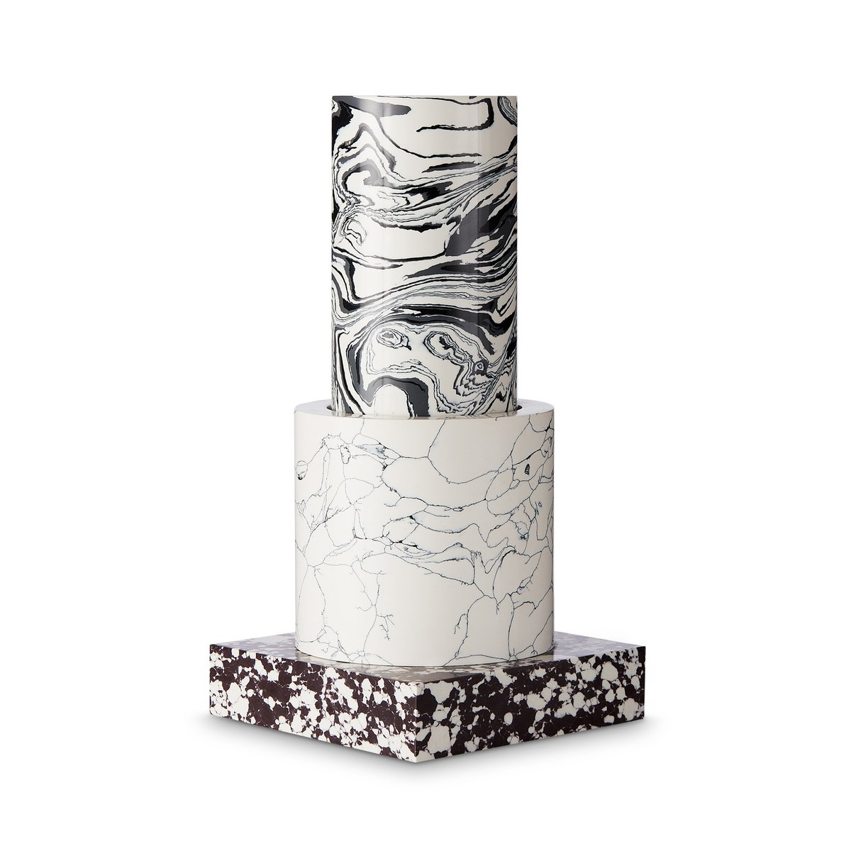 Tom Dixon Swirl Small vase 26 cm Sort/Hvid