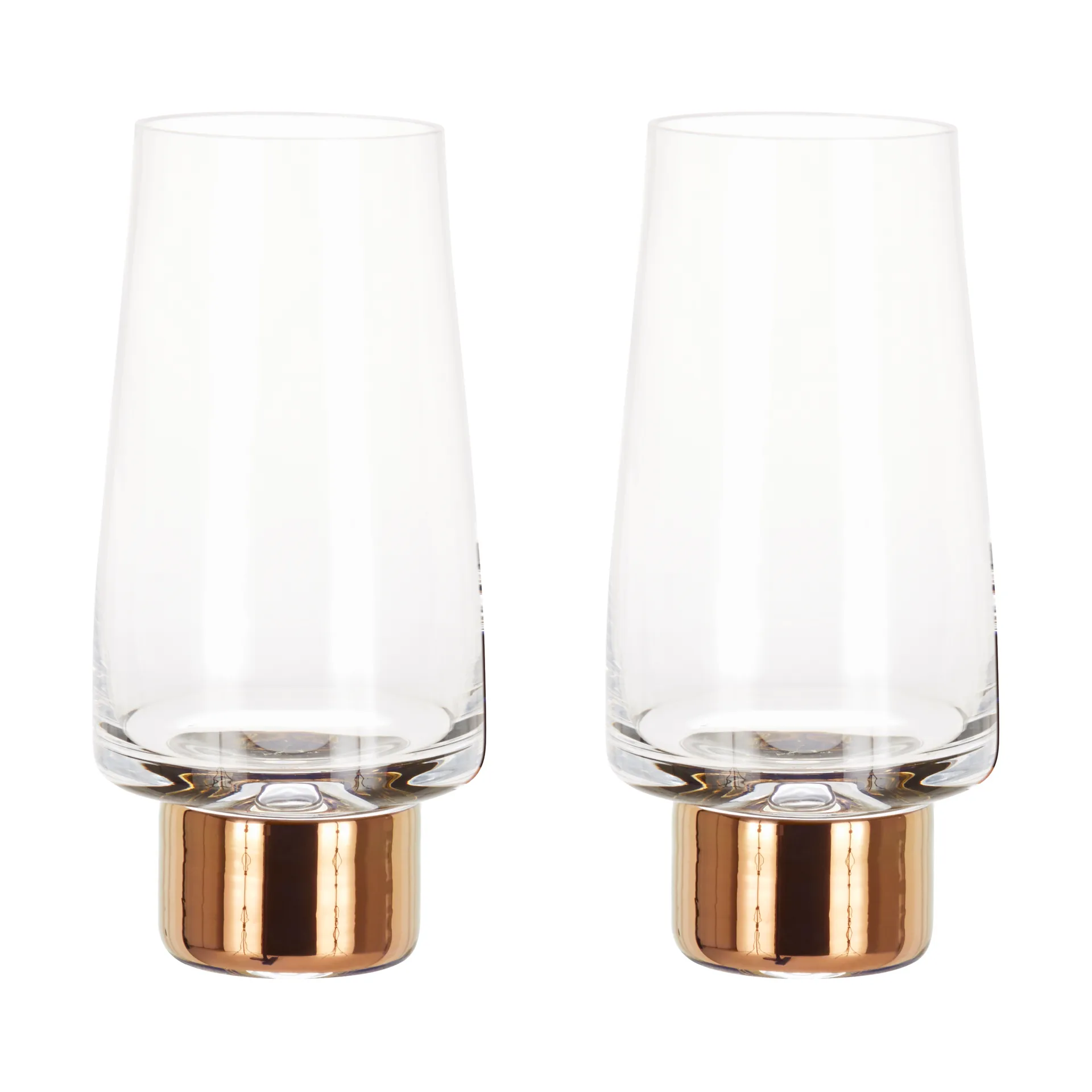 Tank High Ball drikkeglas 38 cl 2-pak, Clear-copper Tom Dixon