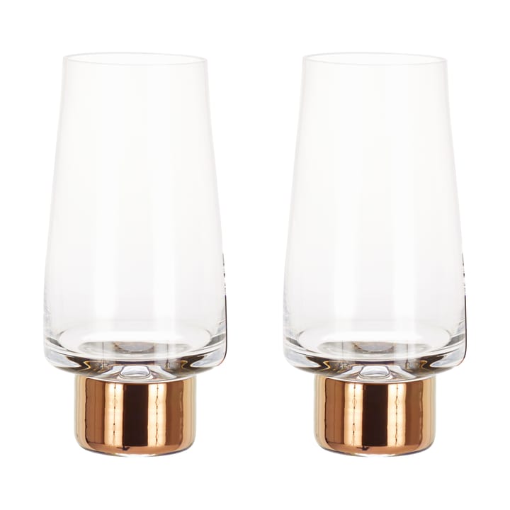 Tank High Ball drikkeglas 38 cl 2-pak - Clear-copper - Tom Dixon