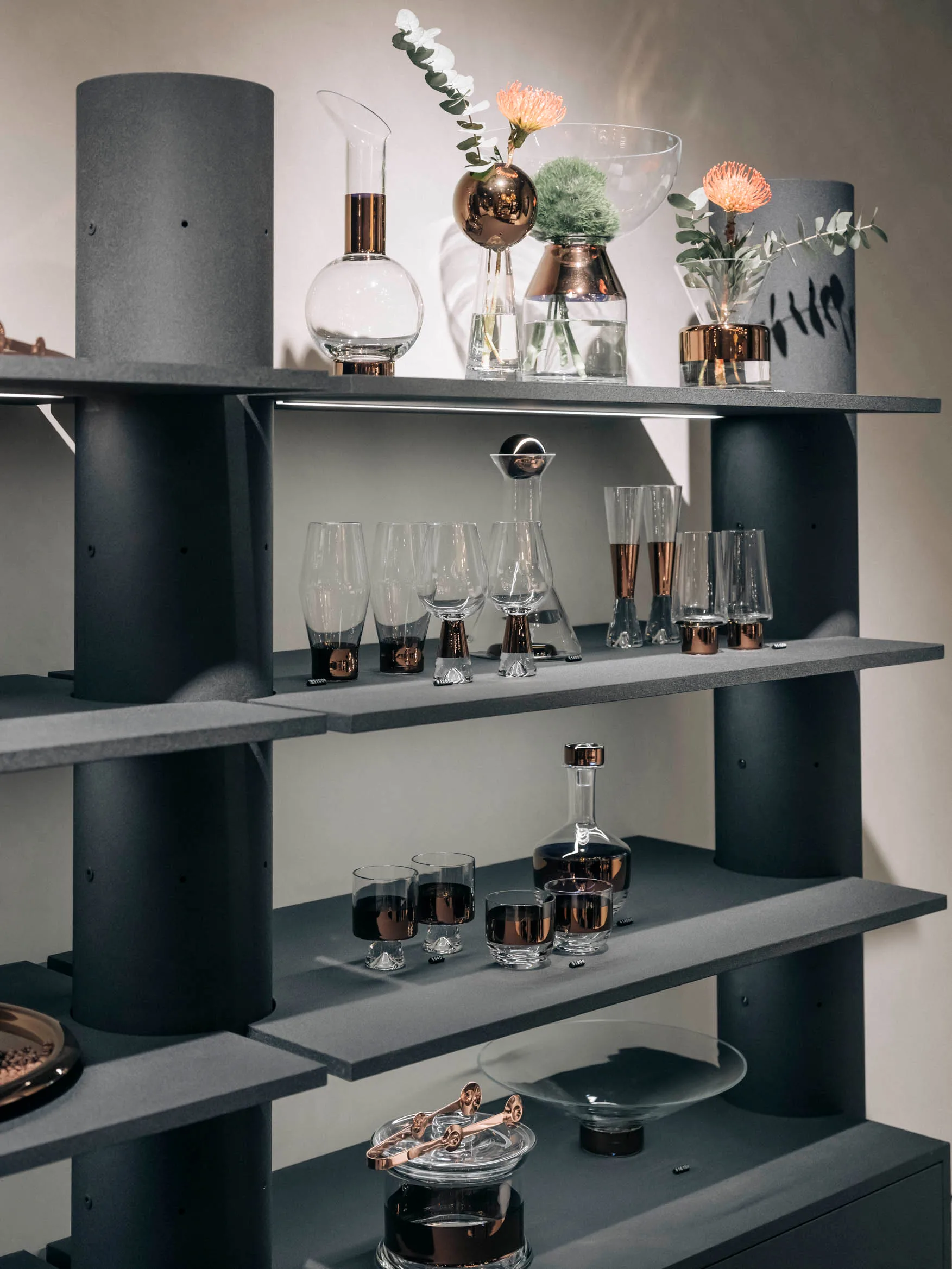 Tank High Ball drikkeglas 38 cl 2-pak, Clear-copper Tom Dixon