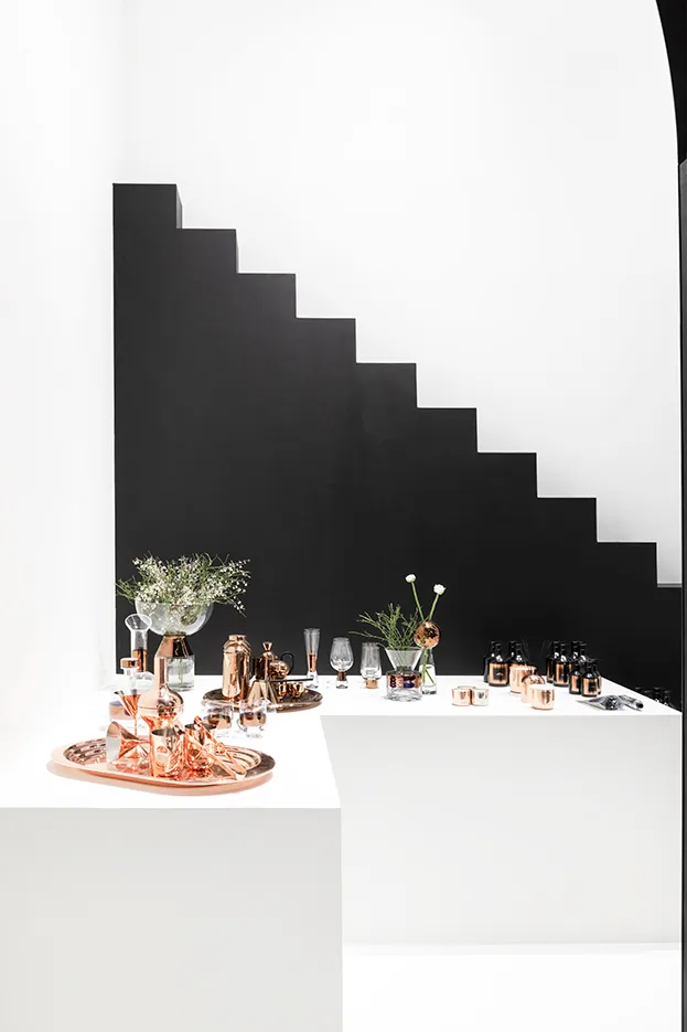 Tank High Ball drikkeglas 38 cl 2-pak, Clear-copper Tom Dixon