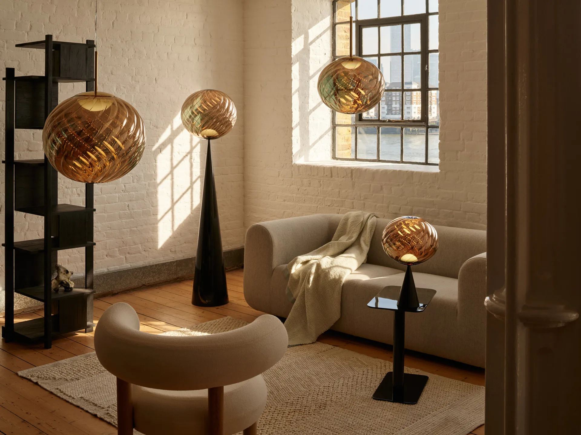 Thread plaid 140 x 180 cm, Blue & White Tom Dixon