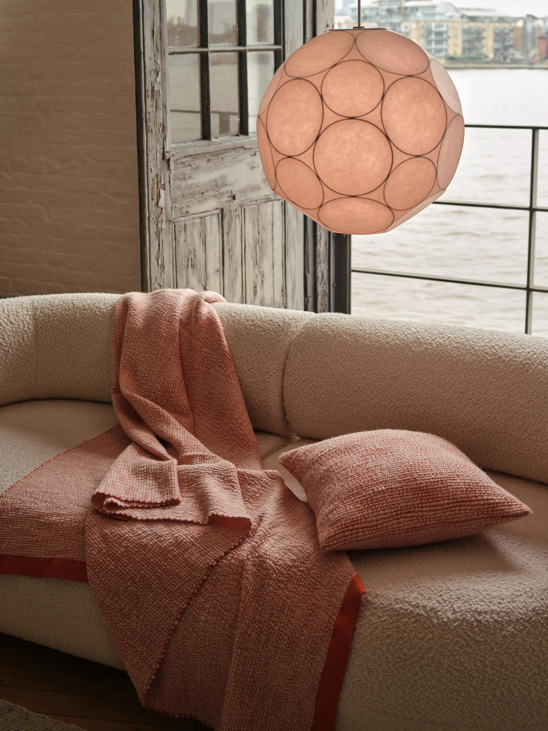 Thread plaid 140 x 180 cm, Orange & White Tom Dixon