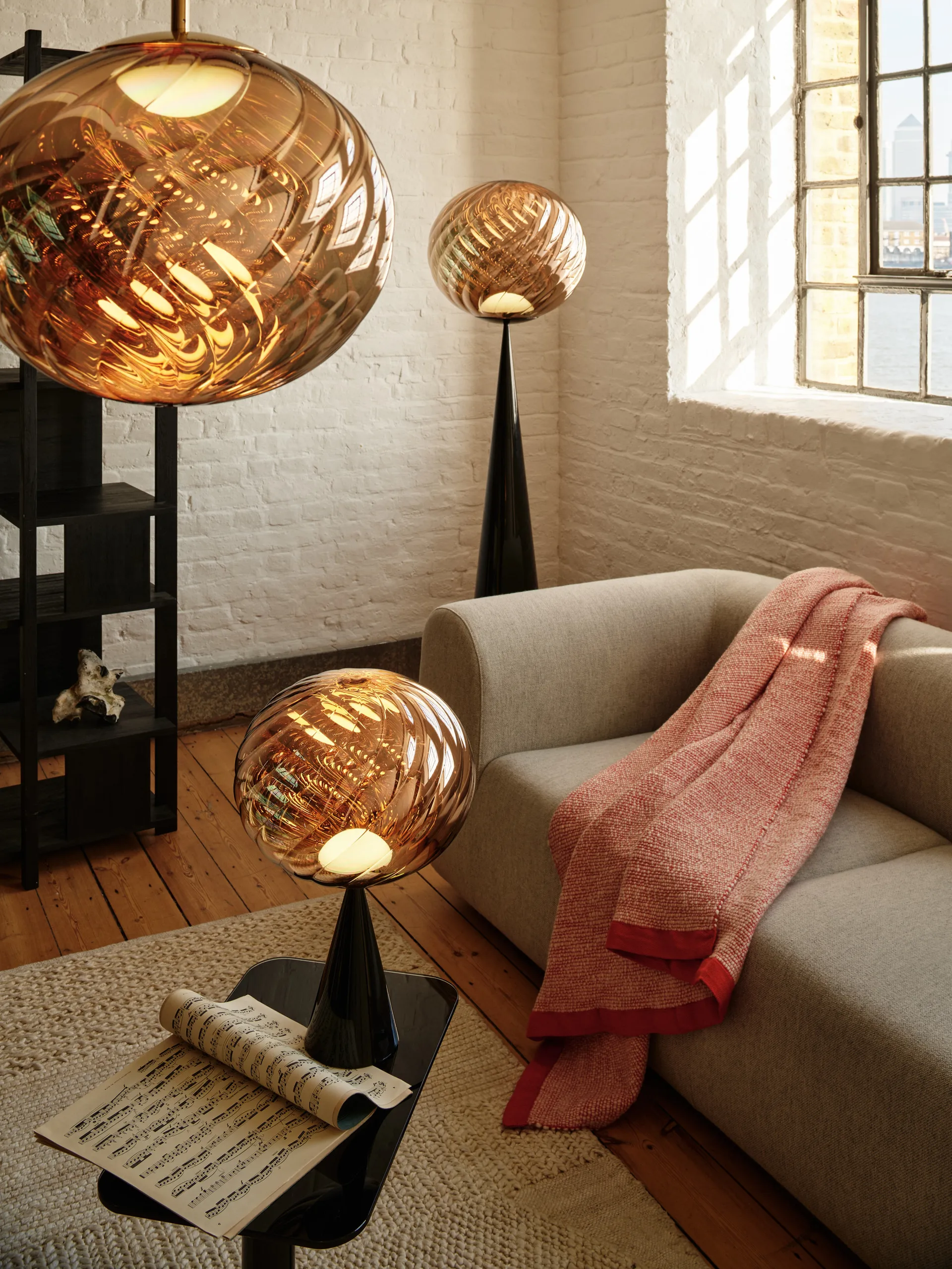 Thread plaid 140 x 180 cm, Orange & White Tom Dixon