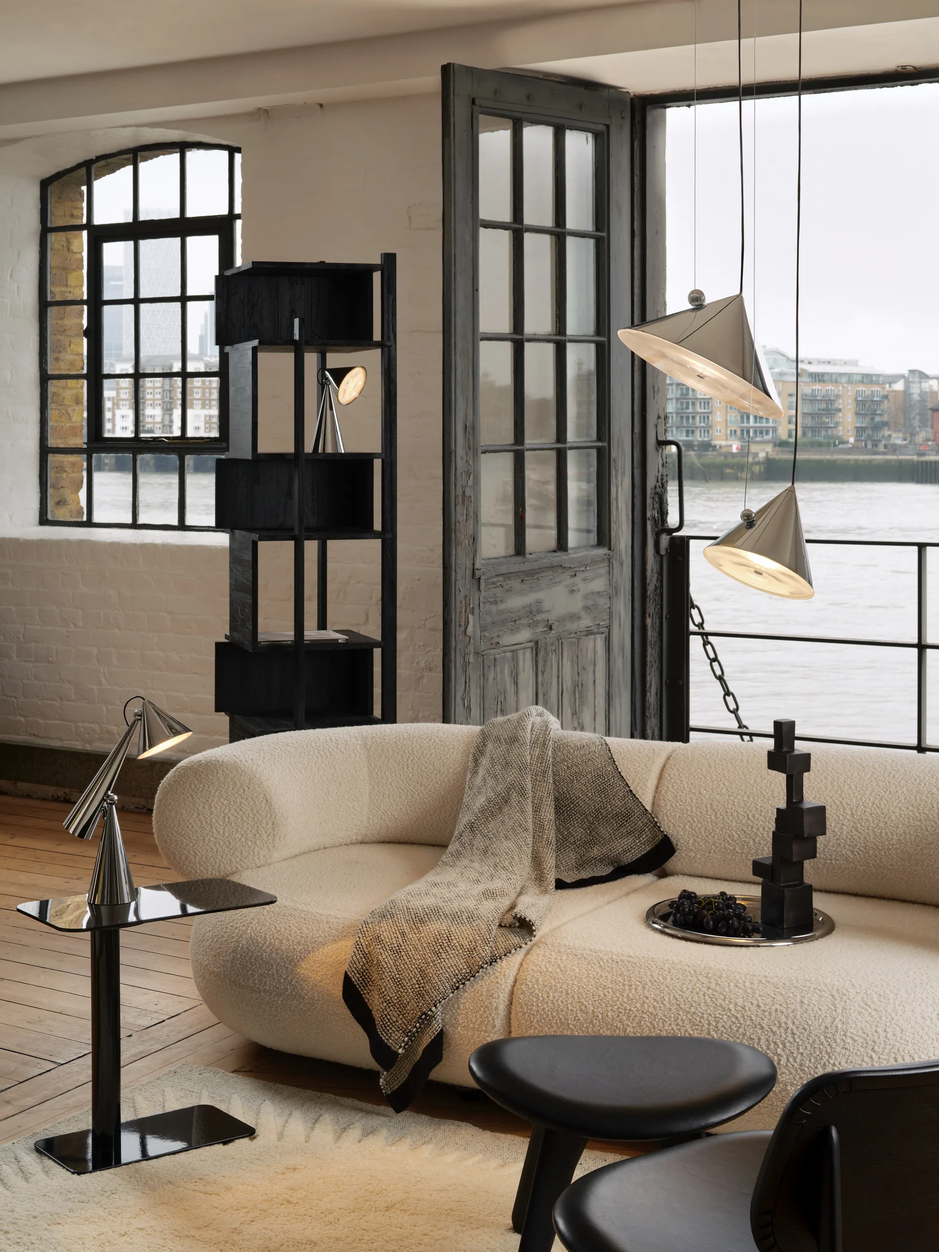Thread plaid 140 x 180 cm, Sort & White Tom Dixon