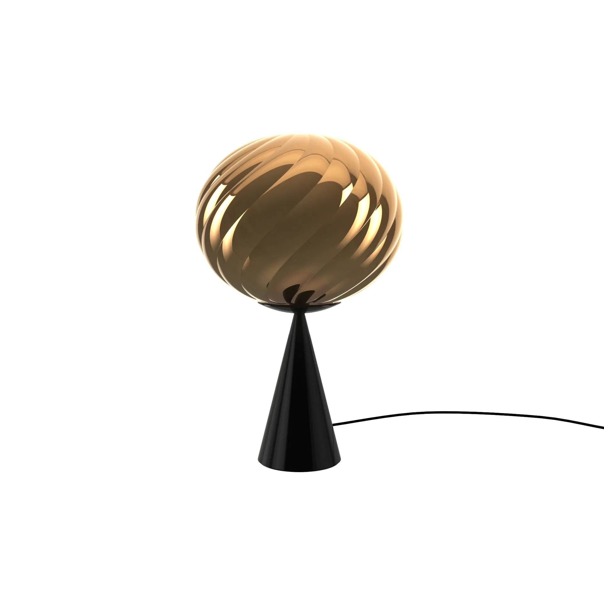 Whirl cone fat bordlampe, Gold-black Tom Dixon
