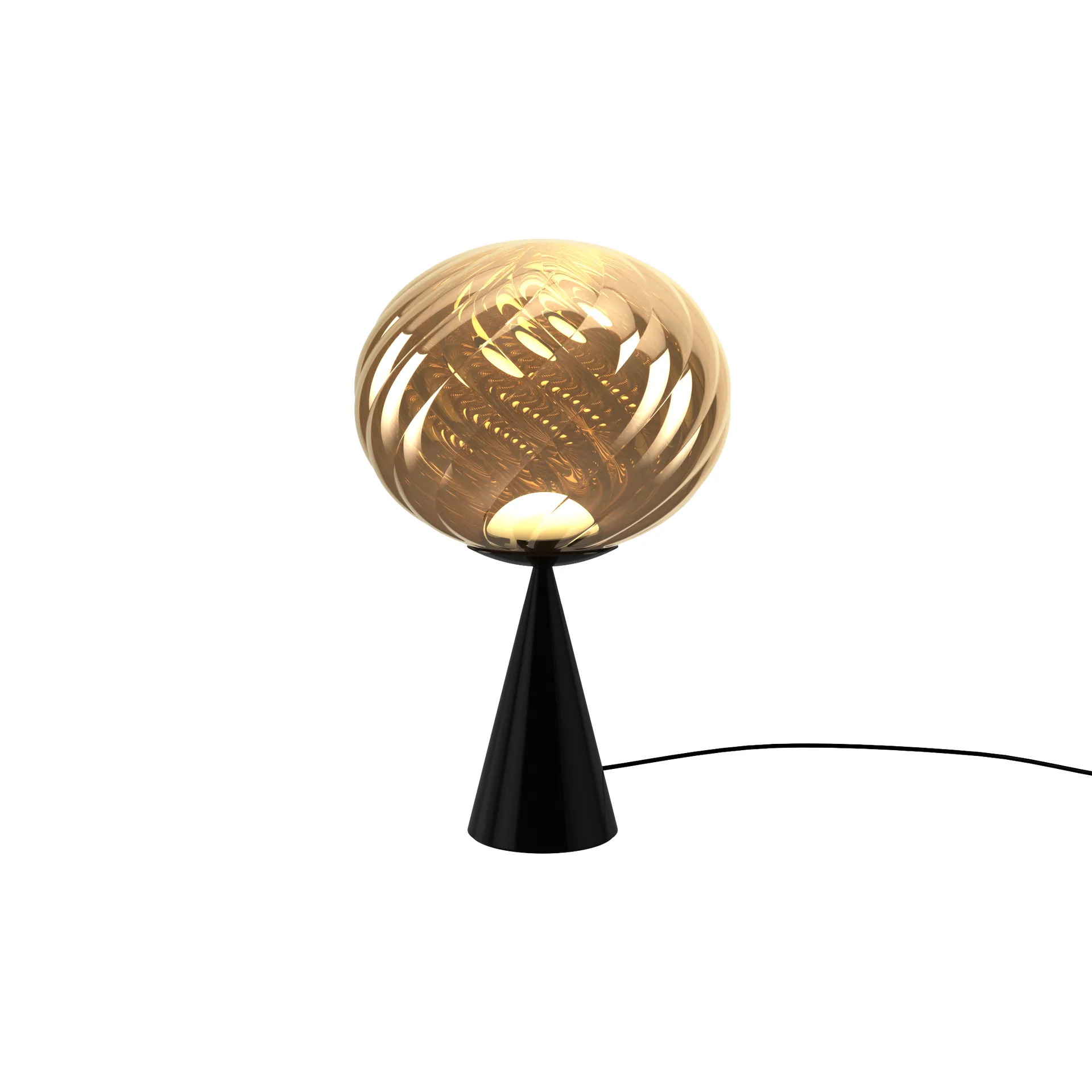 Whirl cone fat bordlampe, Gold-black Tom Dixon
