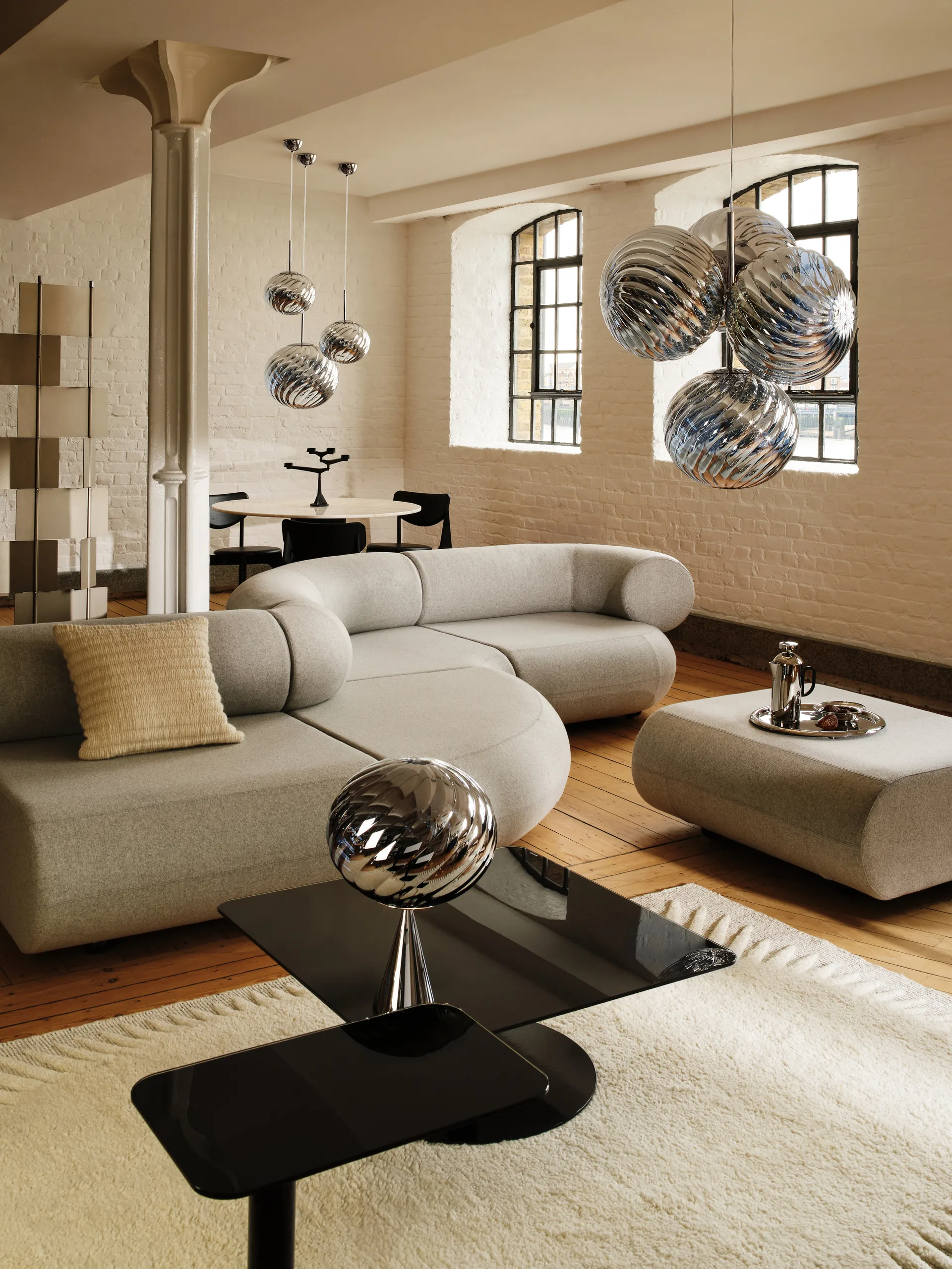 Whirl cone fat bordlampe, Silver Tom Dixon