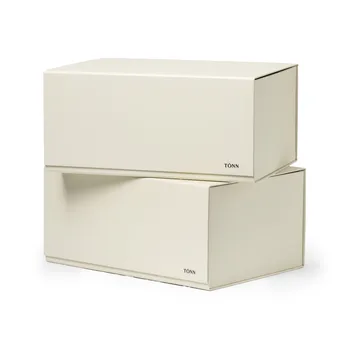 Pac box opbevaringsboks - Off-white, medium 30x13,5x22 cm, 2-pak - TÔNN furniture