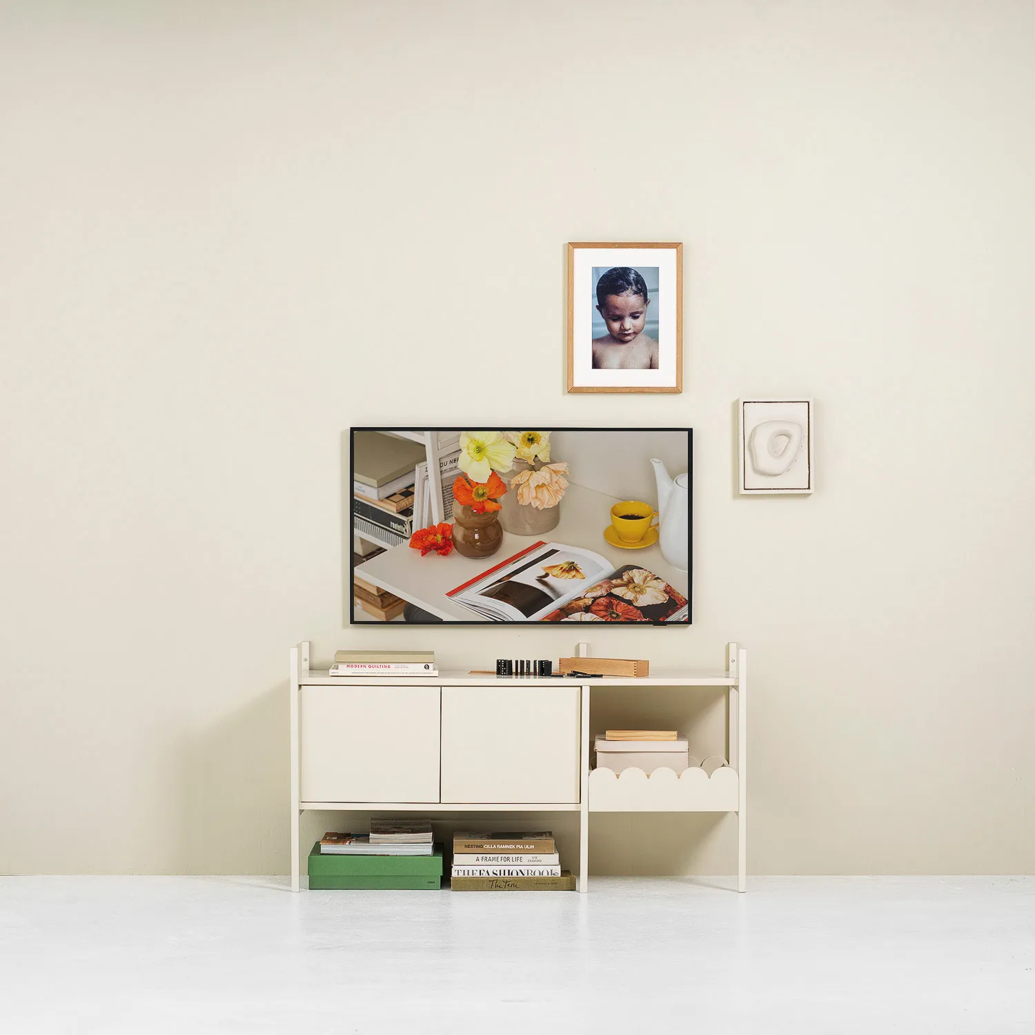 Portal TV-bænk 123 cm - Off-white,  TÔNN furniture