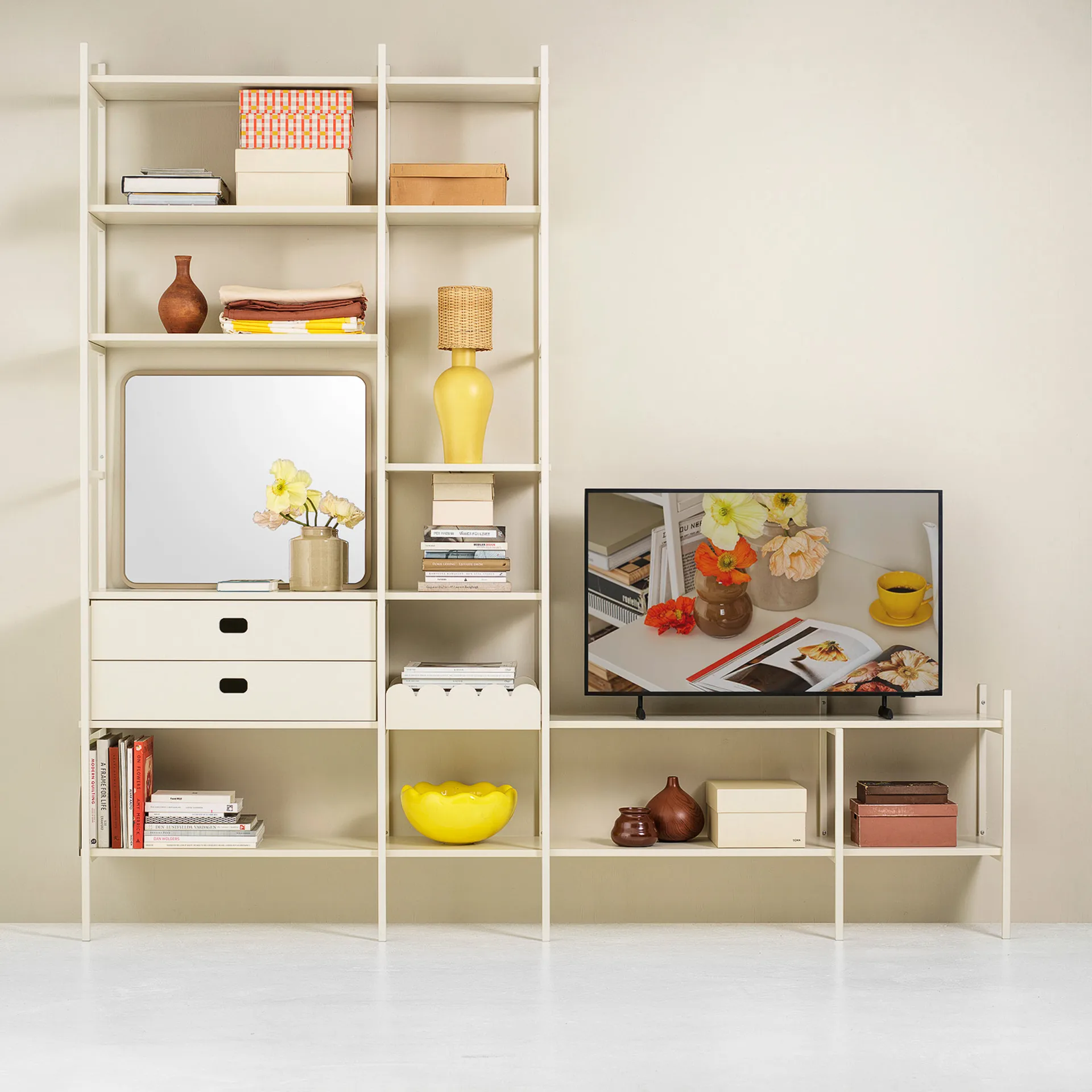 Portal TV-hylde, Off white, 244 cm TÔNN furniture