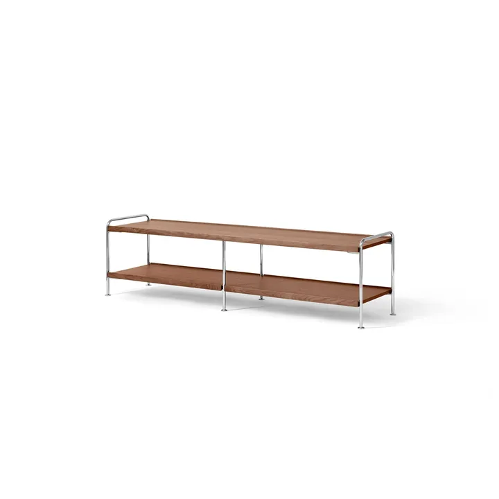 Alima NDS4 konsolhylde - Lakeret valnød-krom, 162x42x38 cm - &Tradition