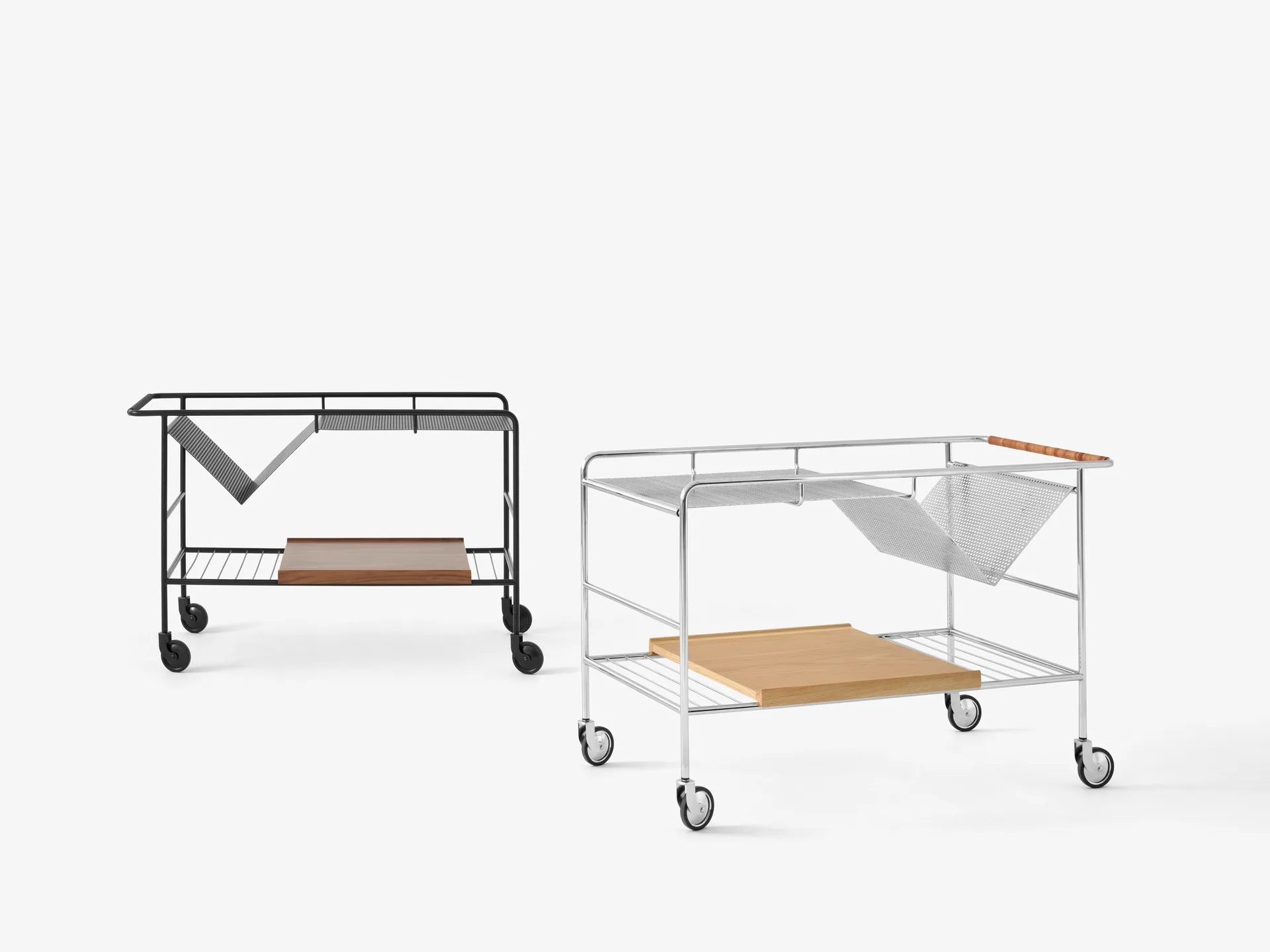 Alima opbevaringsvogn lakeret eg, Chrome & Lacquered oak &Tradition