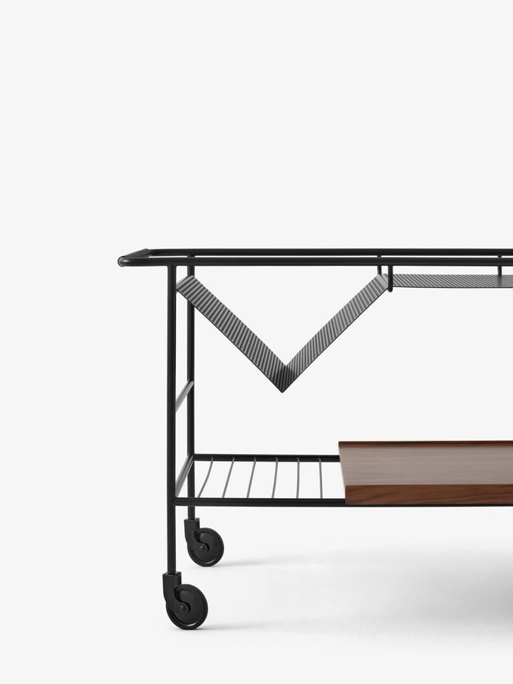 Alima opbevaringsvogn lakeret valnød, Black & Lacquered walnut &Tradition
