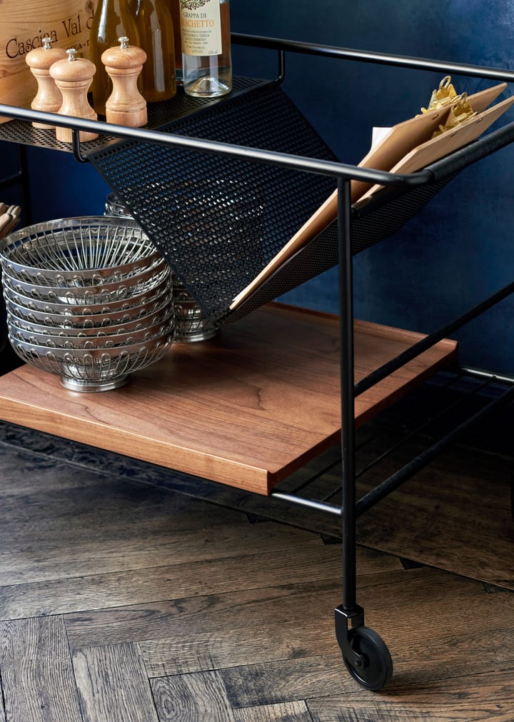 Alima opbevaringsvogn lakeret valnød, Black & Lacquered walnut &Tradition