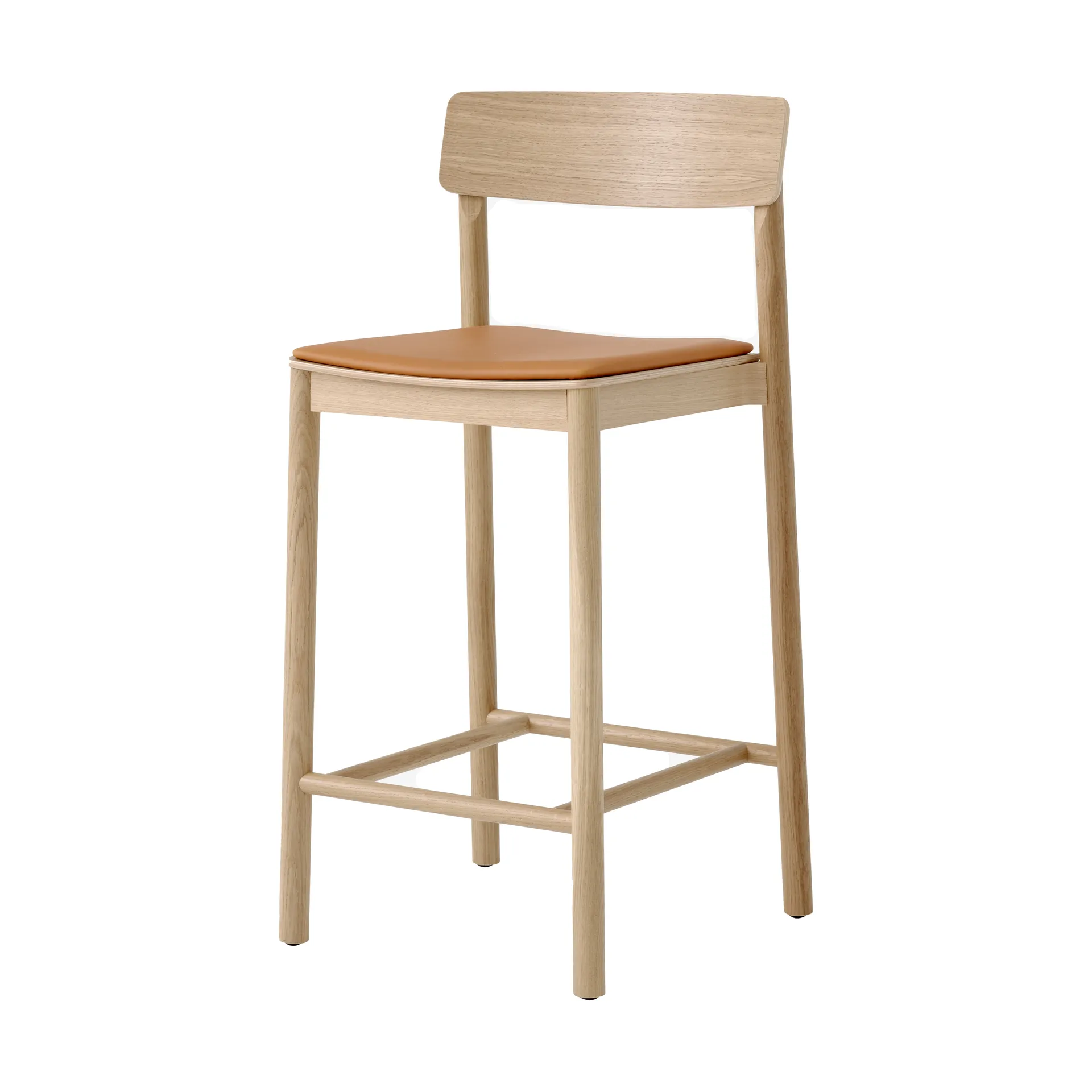 Betty TK14 Counter Chair barstol 65 cm, Noble cognacfarvet læder-lakeret eg &Tradition