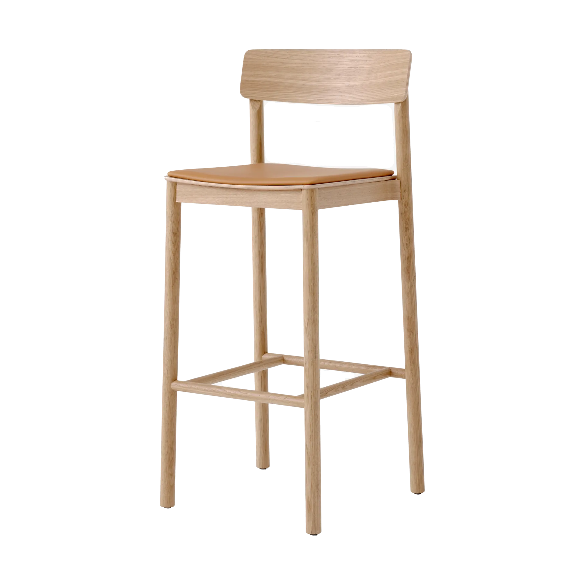 Betty TK17 Bar Chair barstol 75 cm, Noble cognacfarvet læder-lakeret eg &Tradition