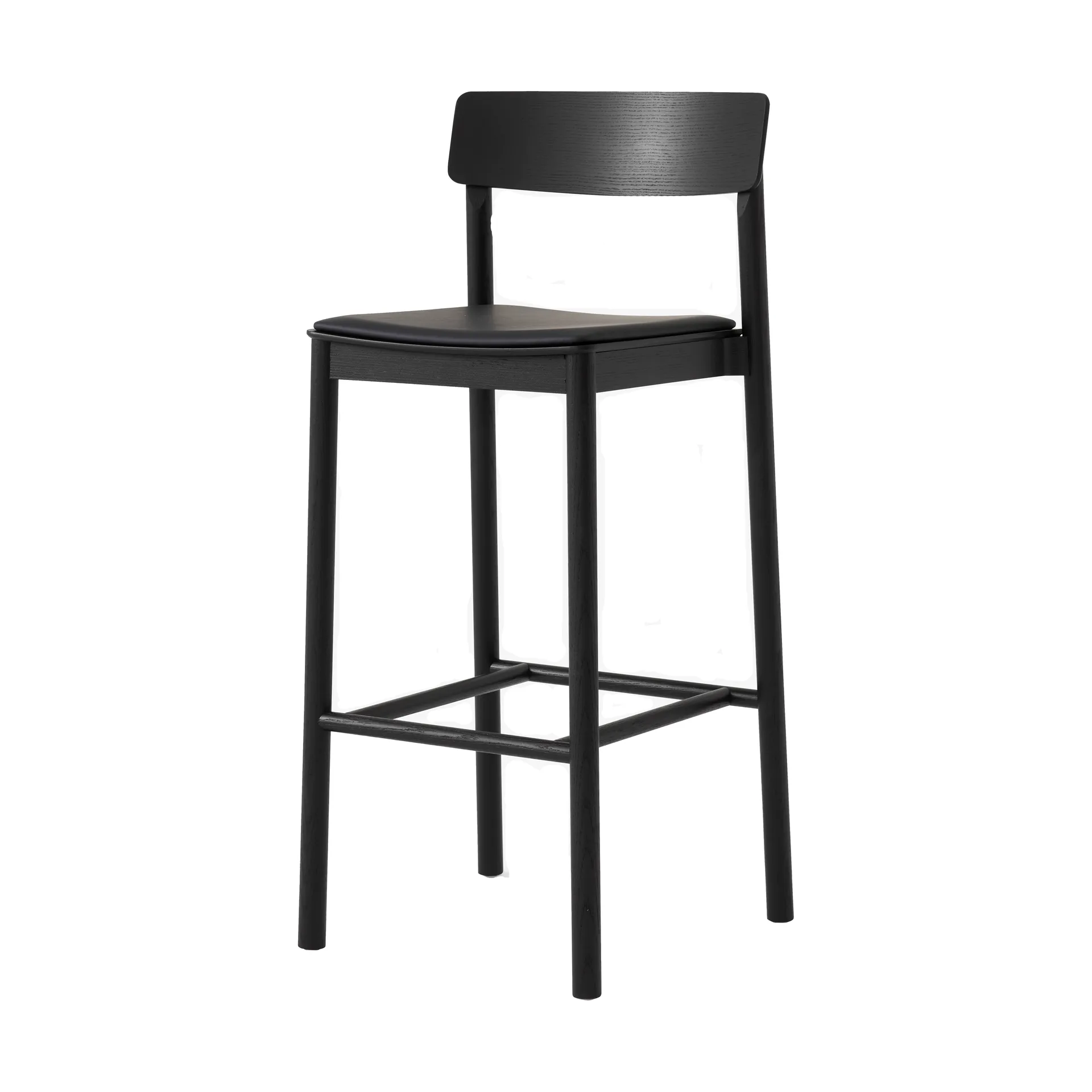 Betty TK17 Bar Chair barstol 75 cm, Noble sort læder-sortlakeret ask &Tradition