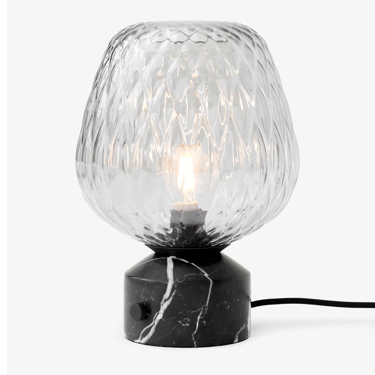 Blown bordlampe SW6, Sort marmor &Tradition