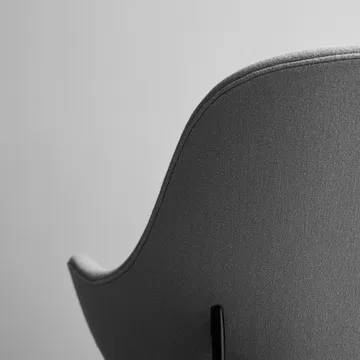 Catch JH14 loungelænestol - stof Hallingdal 110 grey, sortlakeret stålunderstel - &Tradition