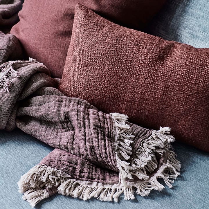 Collect bomuldsplaid SC32 140x210 cm, Cloud & Burgundy (beige/rød) &Tradition