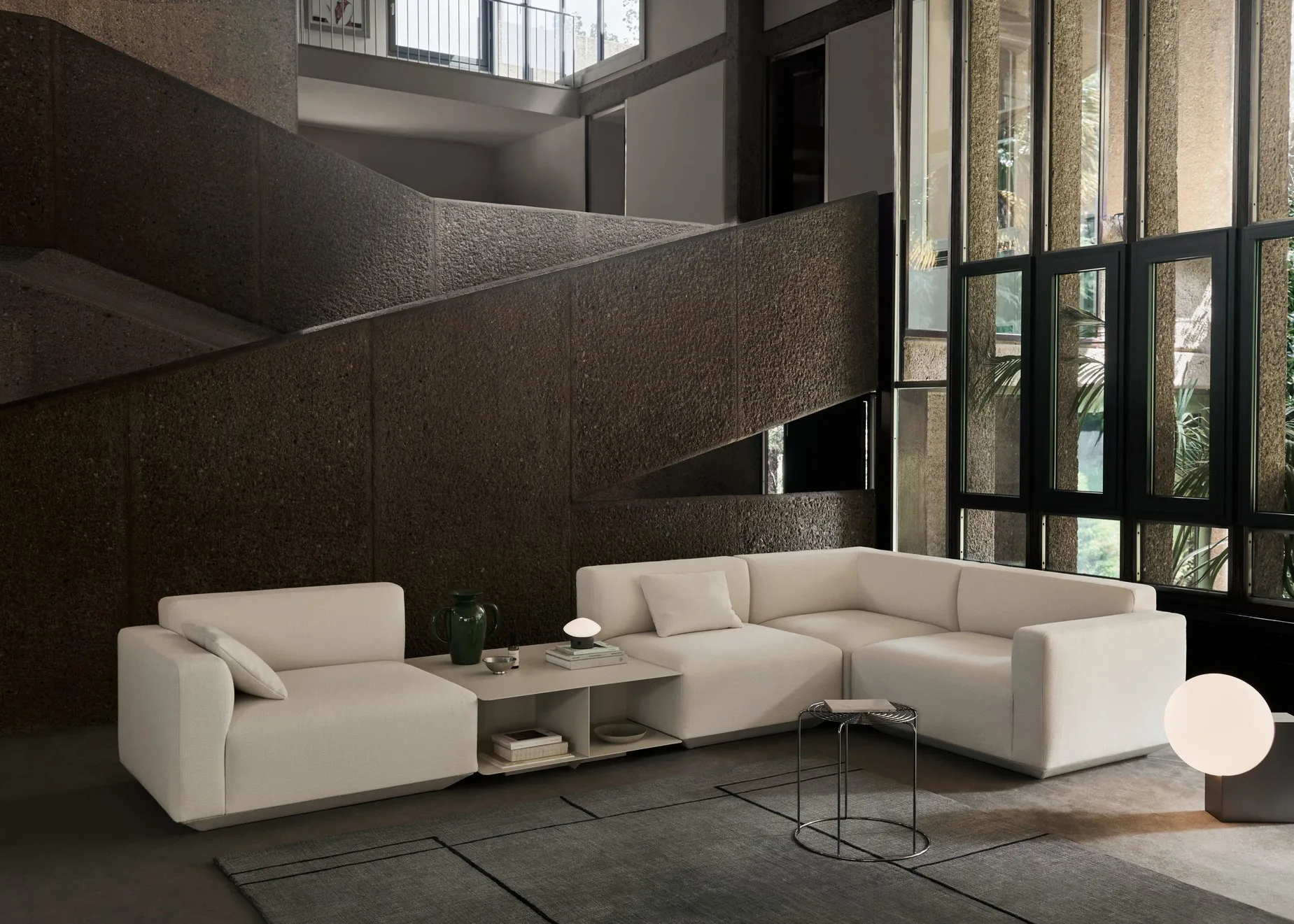 Develius EV3 sofabord, Steel ivory, Ø89x40 cm &Tradition