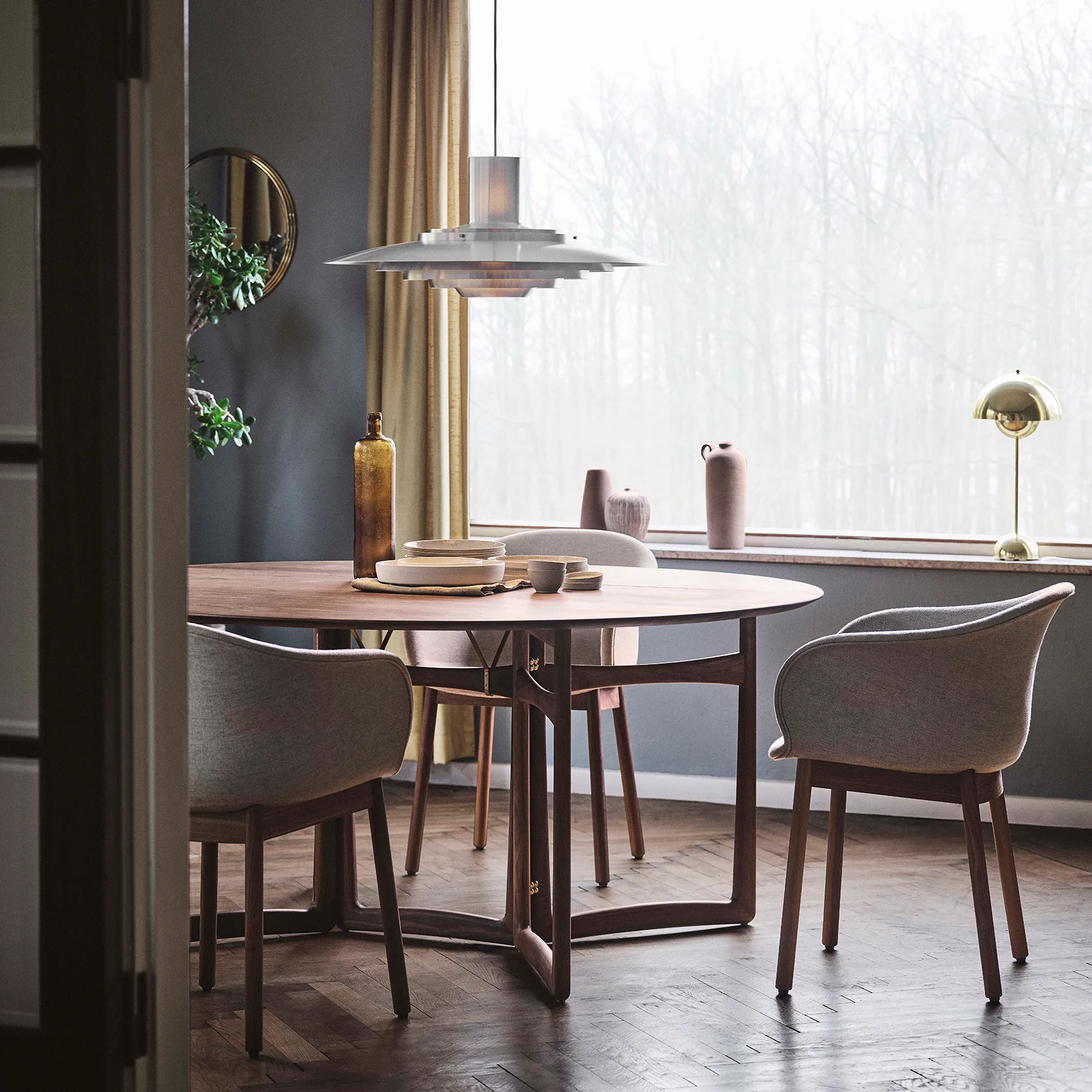 Drop Leaf spisebord HM6, Valnød &Tradition