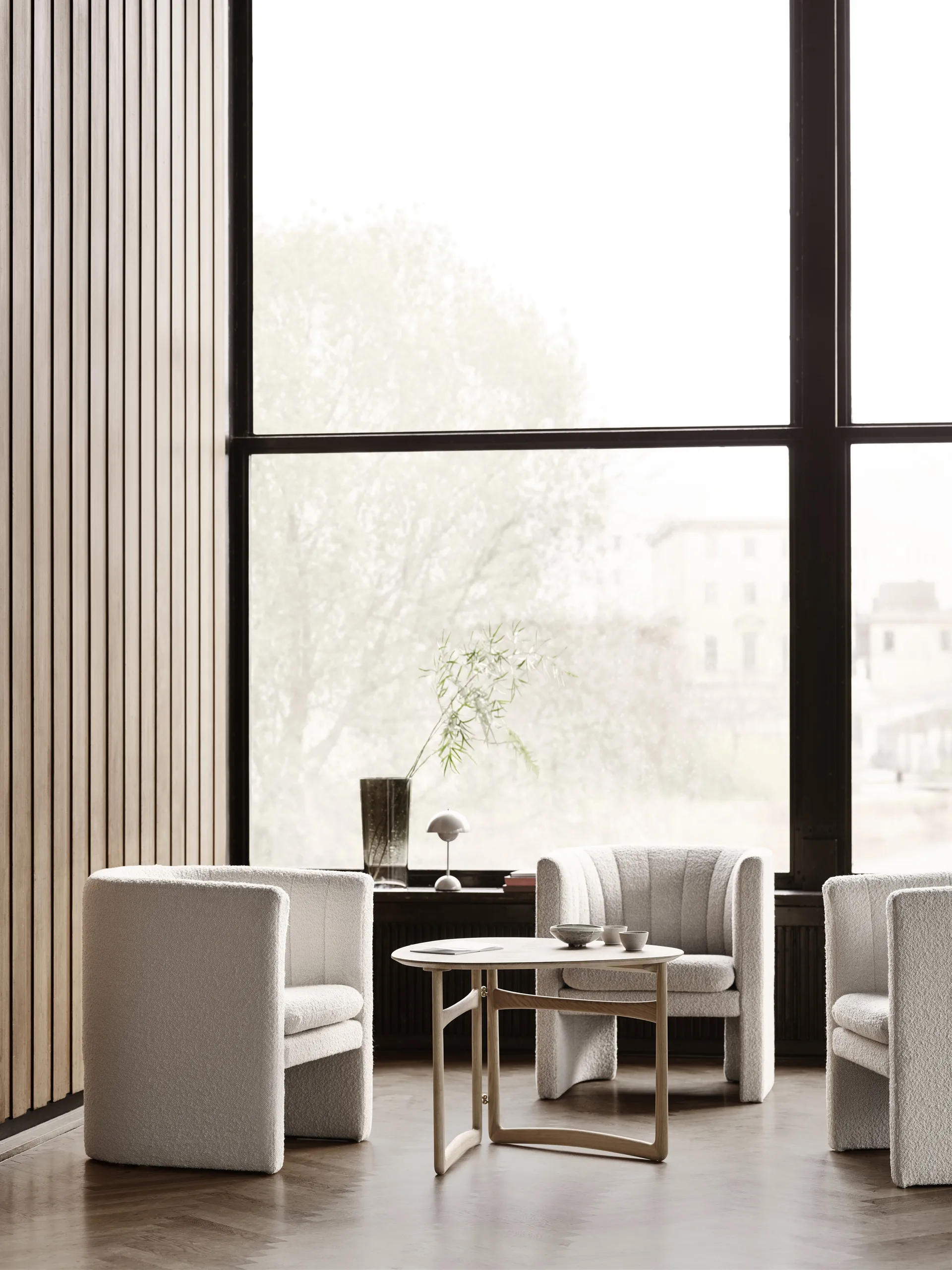 Flowerpot portable bordlampe VP9, Grey beige &Tradition