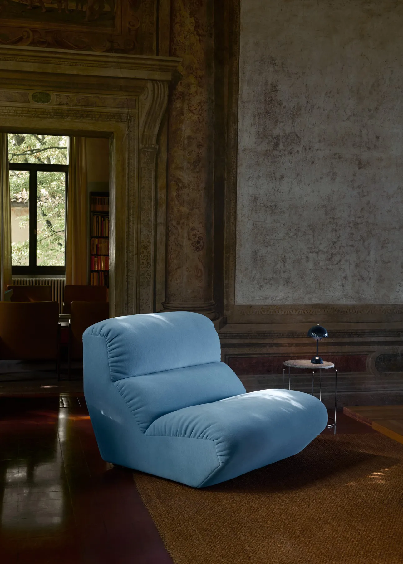 Flowerpot portable bordlampe VP9, Steel blue &Tradition