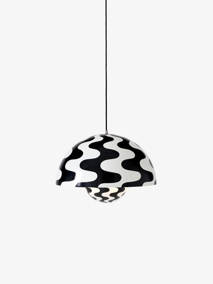 Flowerpot VP2 pendel stor, Black/White pattern &Tradition