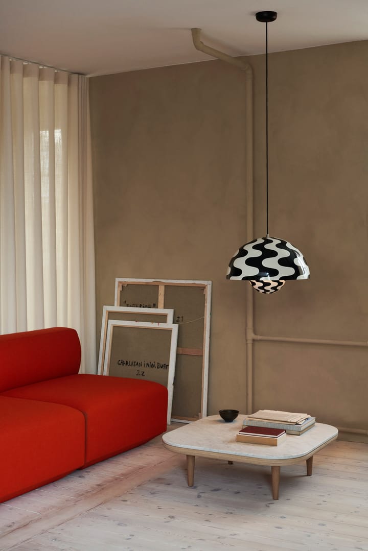 Flowerpot VP2 pendel stor, Black/White pattern &Tradition