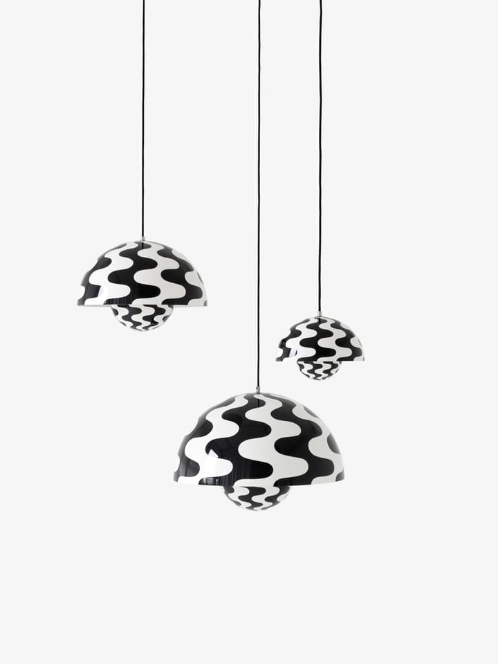Flowerpot VP2 pendel stor, Black/White pattern &Tradition