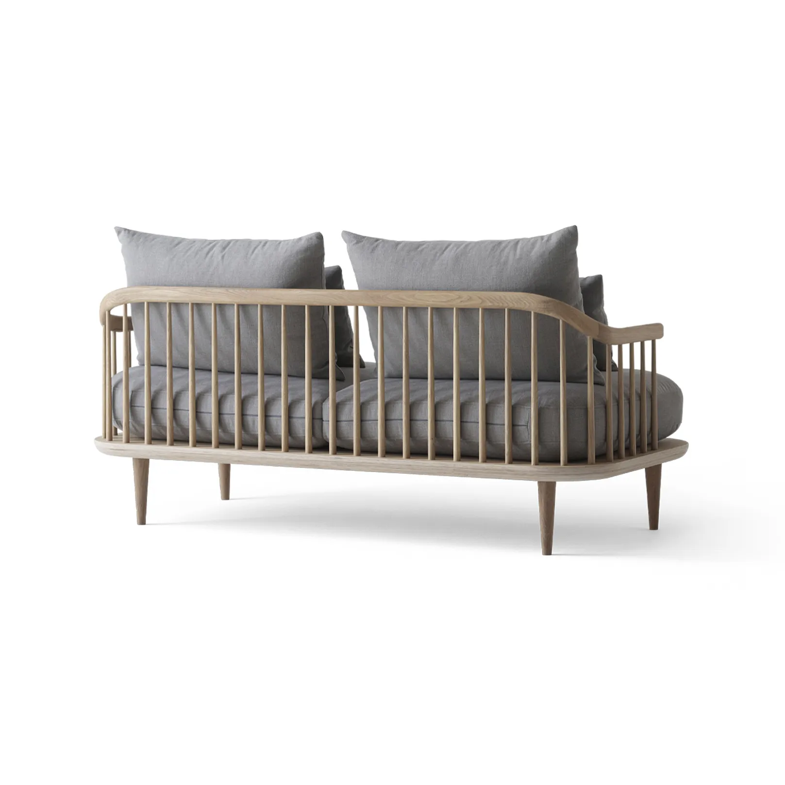 Fly SC2 sofa, stof Hot Madison 094 lysegrå, hvidolieret egetræ &Tradition