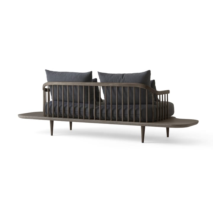 Fly SC3 sofa, stof Hot Madison 093 mørkegrå, røgolieret egetræsstel og sidebord &Tradition
