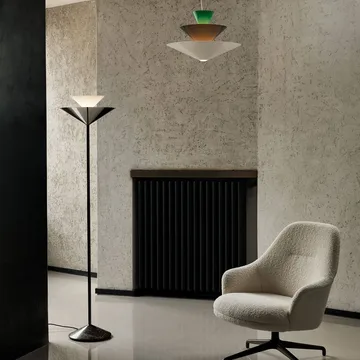 Gio LN 28 gulvlampe - Mørk krom, marmo - &Tradition