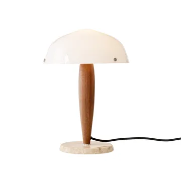 Herman SHY3 bordlampe - Walnut & Cream marble, stofledning - &Tradition